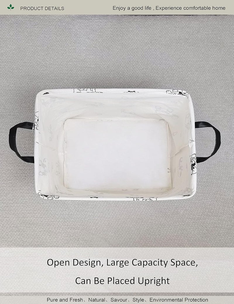 ONOEV Rectangular Fabric storage box, decorative basket and finishing basket with handle are used for the storage of clothes, books and sundries (Bulldog) 14.9’’L ×10.2’’W×9.05’’H inches - Image 4
